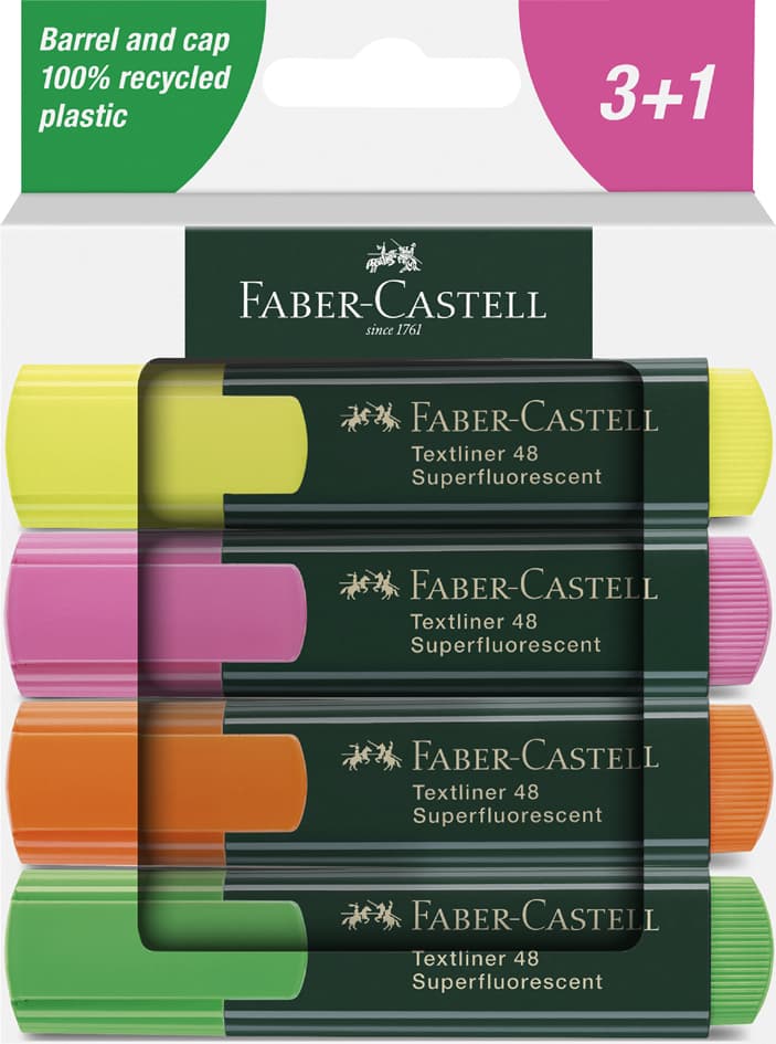 Faber-Castell Textmarker Textliner 48, 4er Etui