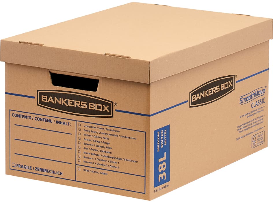 Fellowes Bankers Box Umzugskarton Smoothmove Classic, 38 L