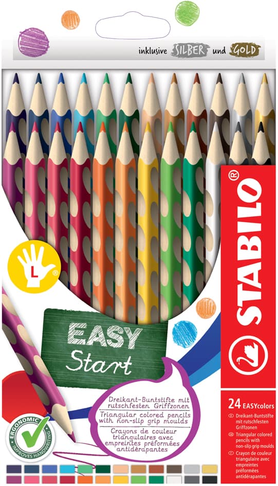 Stabilo Dreikant-Buntstifte Easycolors L, 24er Kartonetui