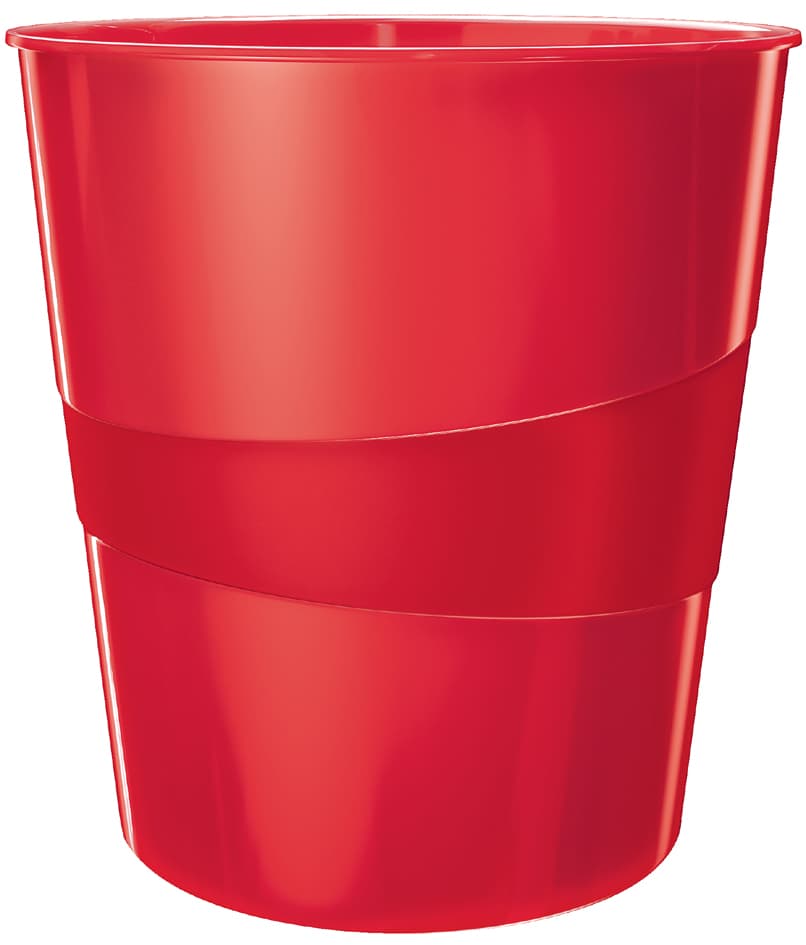 Leitz Papierkorb Wow, Aus Kunststoff, 15 Liter, Rot