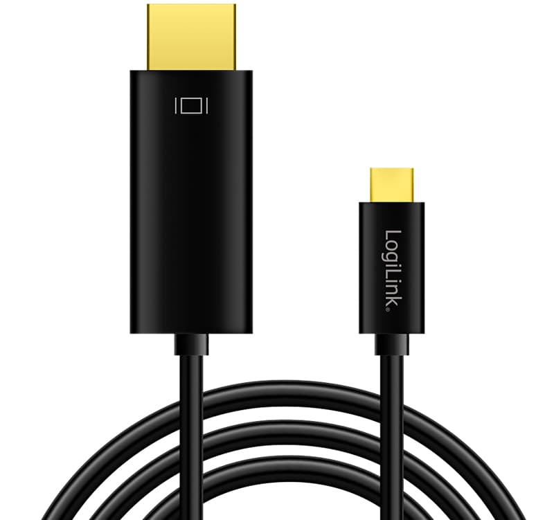 Logilink Usb-C - Hdmi-Anschlusskabel, 3,0 M, Schwarz