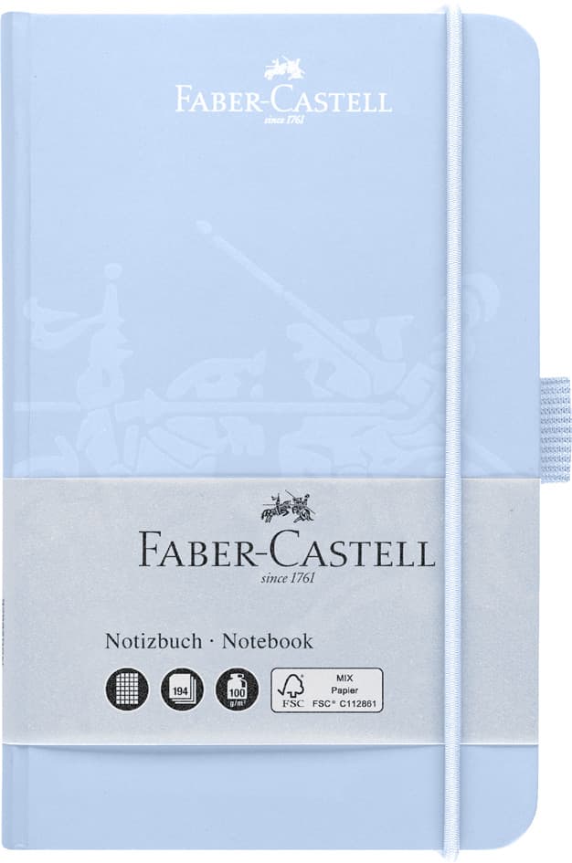Faber-Castell Notizbuch, Din A6, Kariert, Hellblau