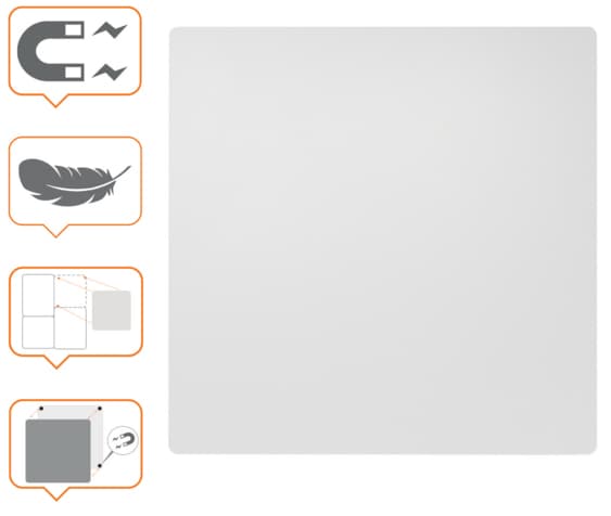 Nobo Weißwandtafel, Stahl, 450 X 450 Mm, Weiß
