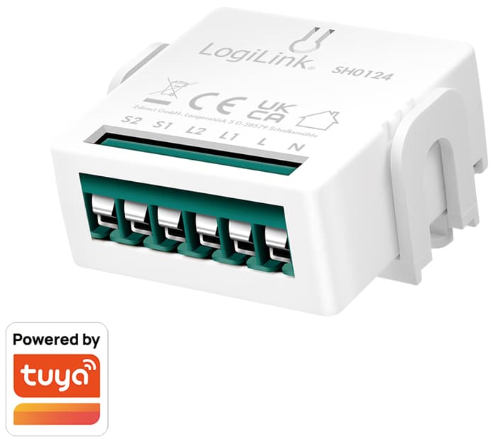 Logilink Wi-Fi Smart 2-Kanal-Switch-Modul, Tuya Kompatibel