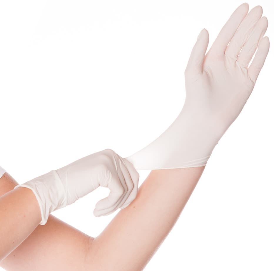 Hygostar Latex-Handschuh Skin, S, Weiß, Gepudert