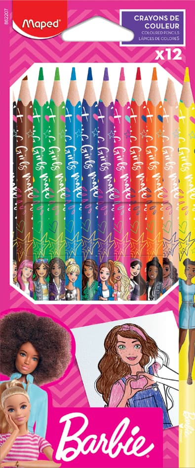 Maped Dreikant-Buntstifte Barbie, 12er Kartonetui