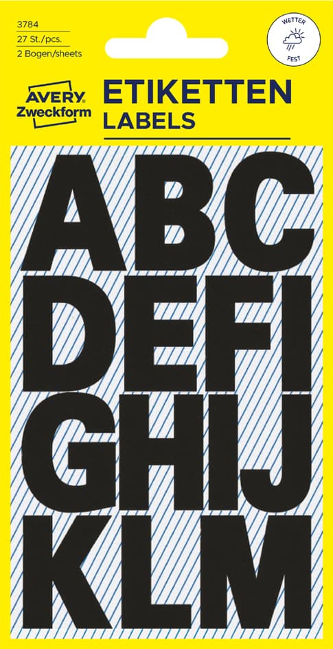 Avery Zweckform Buchstaben-Etiketten, Buchstaben A-Z