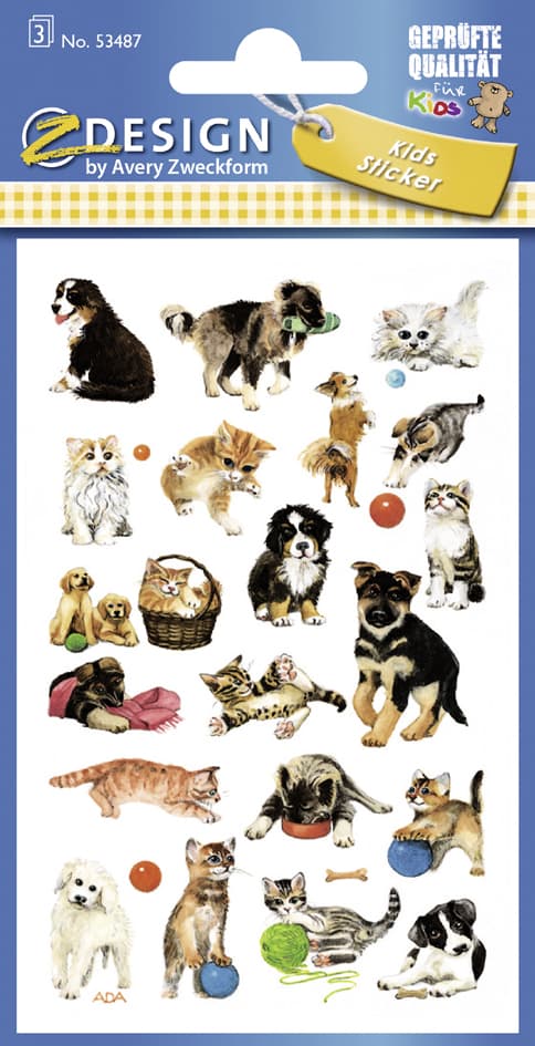 Zdesign Kids Sticker , Hunde & Katzen,