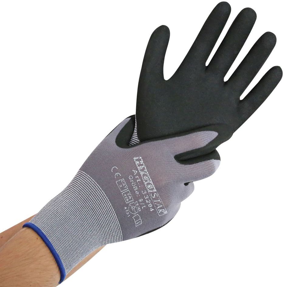 Hygostar Feinstrickhandschuh Ergo Flex, Grau/Schwarz, S