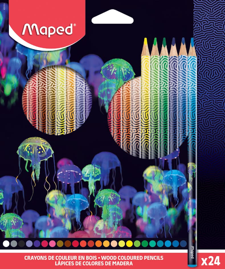 Maped Dreikant-Bunstifte Deepsea Paradise, 24er Kartonetui