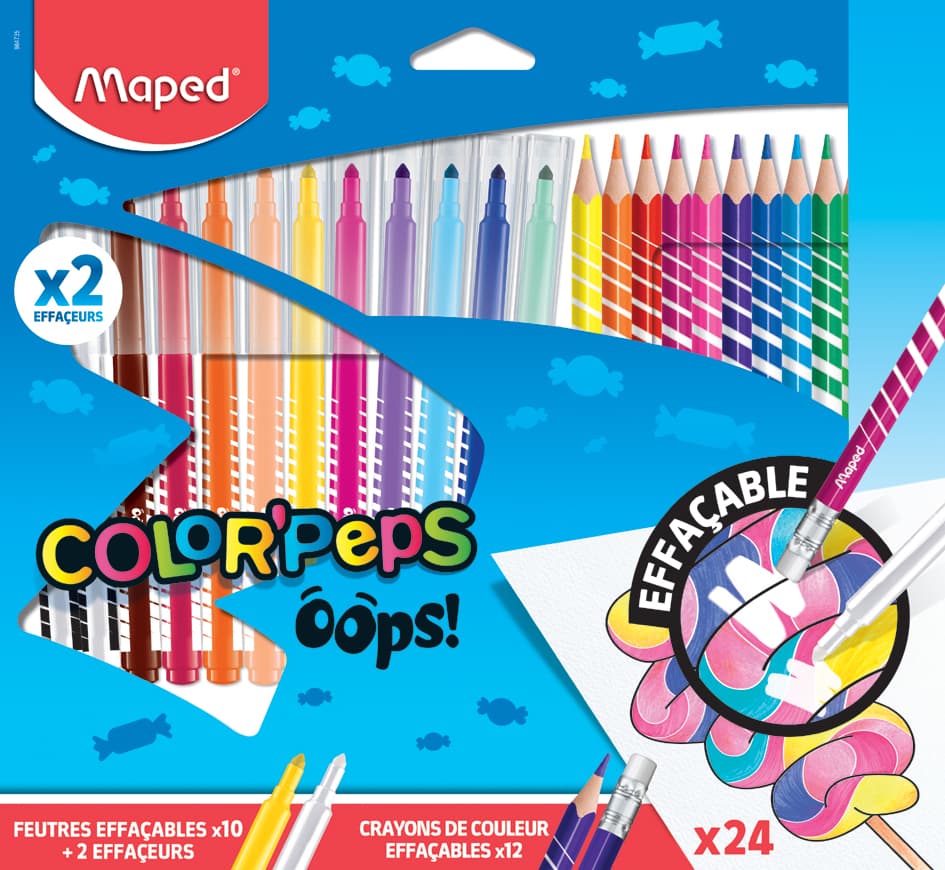 Maped Radierbare Fasermaler & Buntstifte Color, Peps Oops