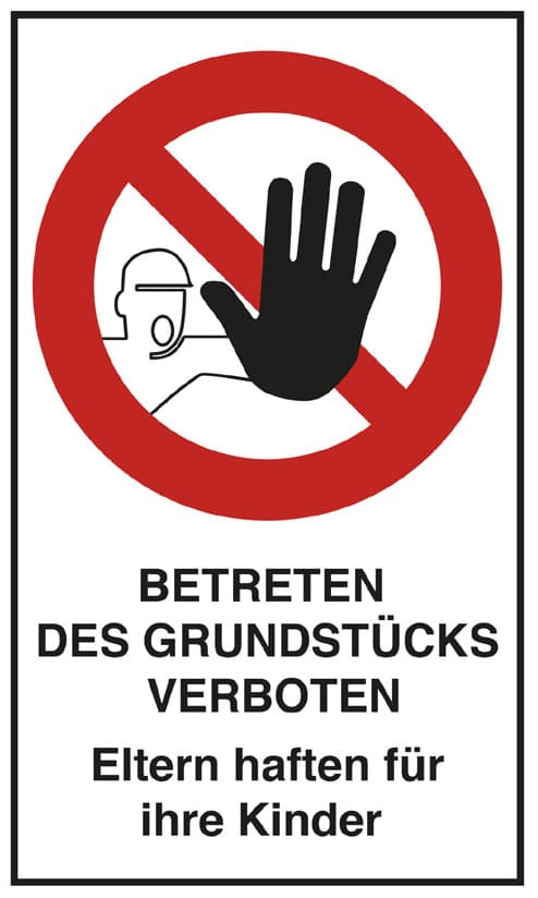 Exacompta Hinweisschild , Betreten Verboten, , Rot/Weiß
