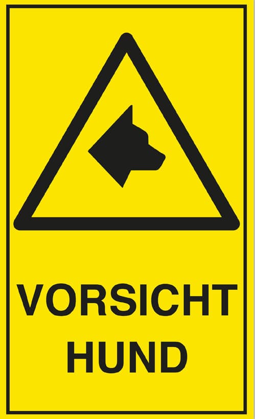 Exacompta Hinweisschild , Vorsicht Hund, , Gelb/Schwarz