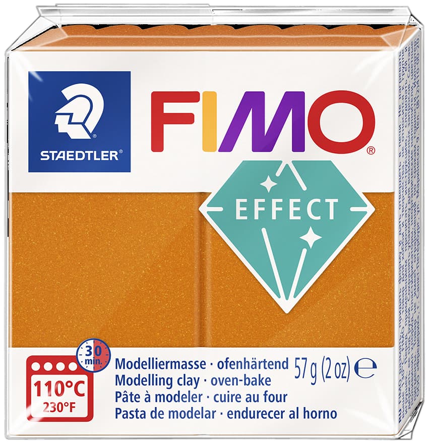 Fimo Effect Modelliermasse, Orange-Metallic, 57 G