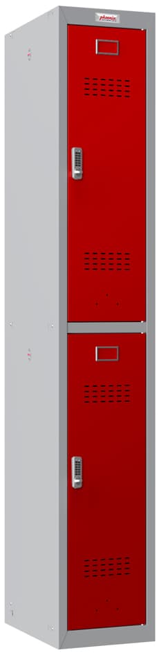 Phoenix Spind Pl1230, 2 Türen, Elektronikschloss, Grau/Rot