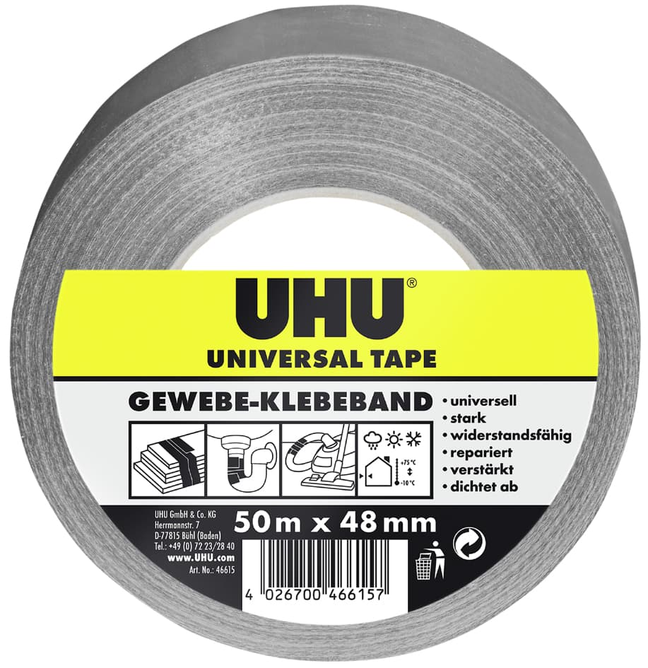 Uhu Universal Gewebe-Klebeband, 48 Mm X 50 M, Grau