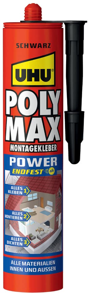 Uhu Montagekleber Polymax Power Endfest, Grau, 425 G