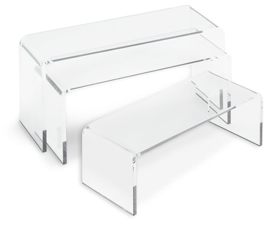 Deflecto Podest Rechteckig, Transparent, 3er Set