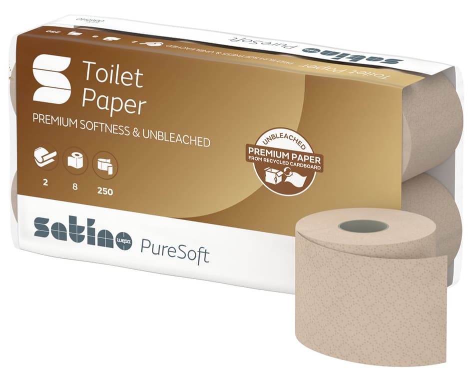 Satino By Wepa Toilettenpapier Puresoft, 2-Lagig, Braun