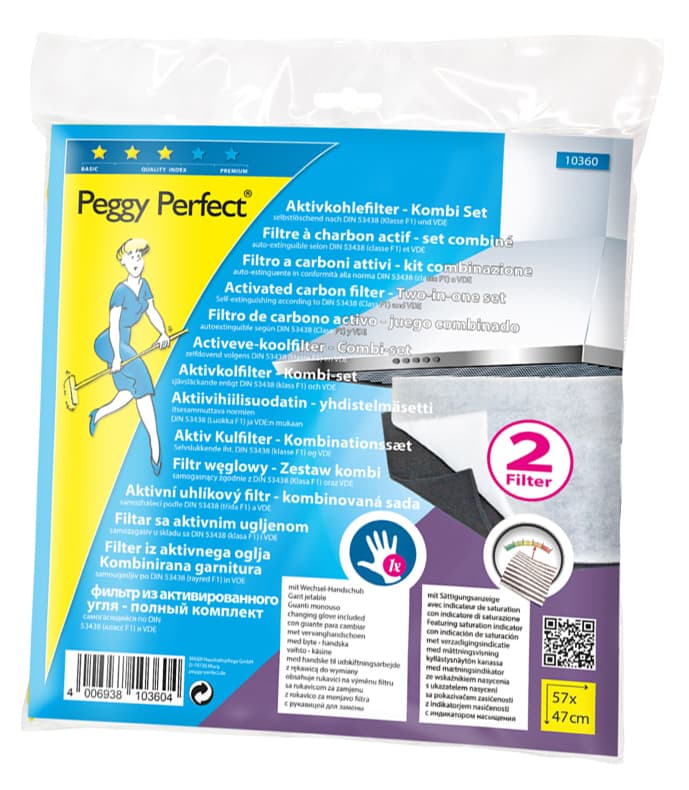 Peggy Perfect Aktivkohle Dunstfilter, Mit Wechselhandschuh