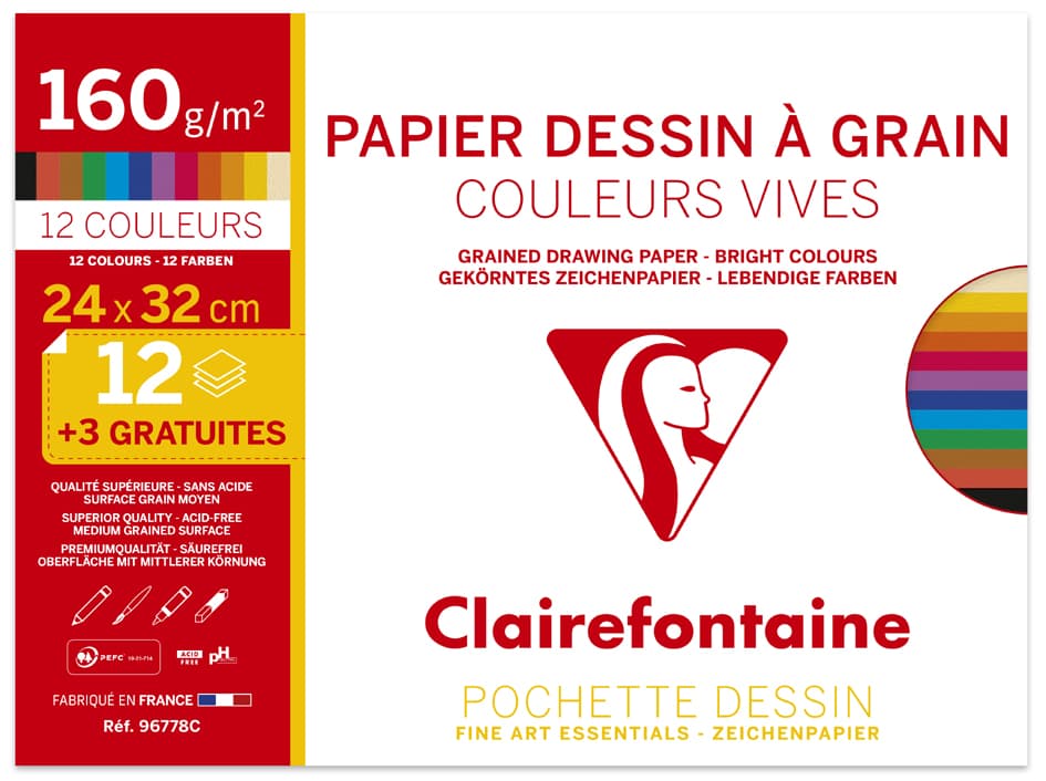 Clairefontaine Künstlerpapier , À Grain, , Aktionspack