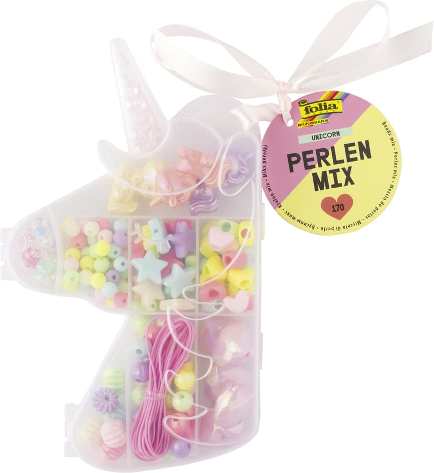 Folia Perlen-Mix Unicorn, 170 Teile