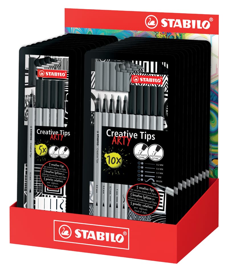 Stabilo Creative Tips Arty Black / Shading, Etui-Display