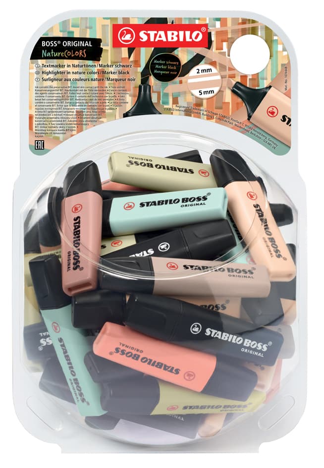 Stabilo Textmarker Boss Original Naturecolors, 60er Display