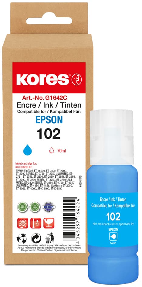 Kores Tintenflasche G1642m Ersetzt Epson 102, Magenta