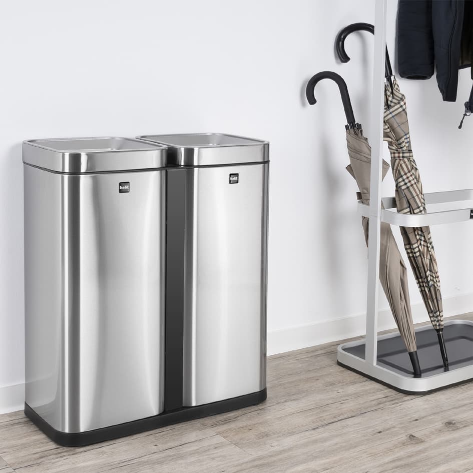 Helit Abfalltrenner , The Twin Bin, , 2 X 30 Liter, Edelstahl