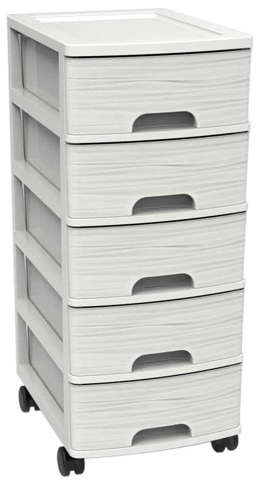Eda Schubladenboxen-Turm Stone, A4, 5 Schübe, Pp, Schwarz