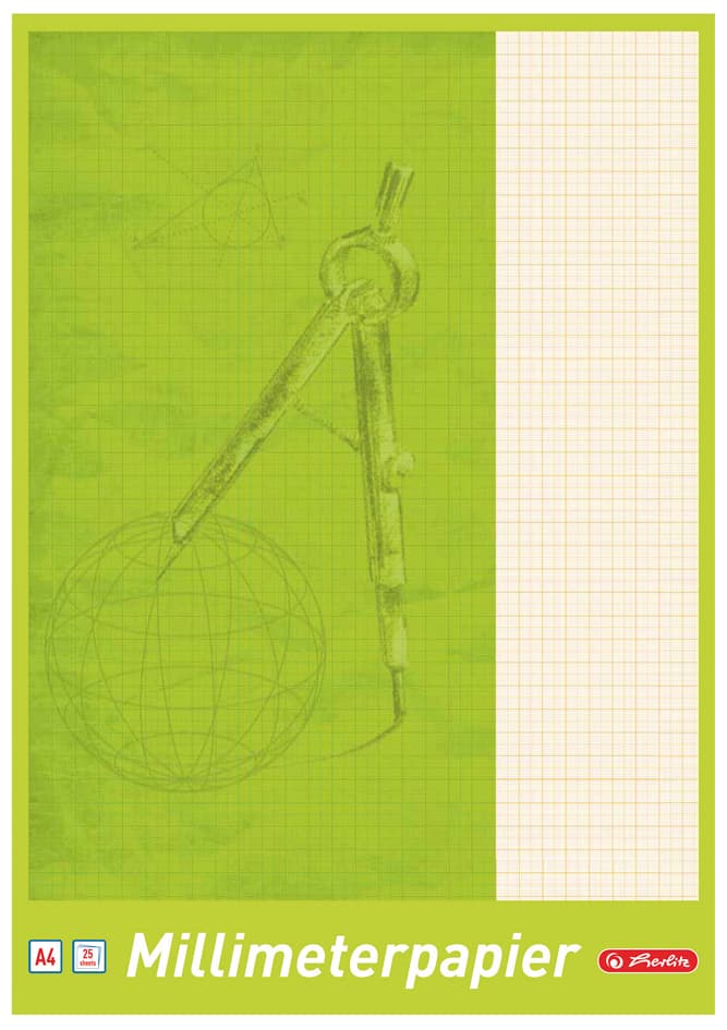 Herlitz Millimeterpapier-Block Din A3, 80 G/Qm, 20 Blatt