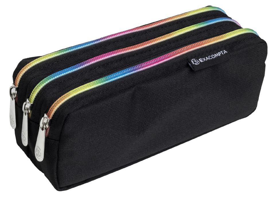 Exacompta Schlamper-Etui Rainbow, Polyester, 3 Fächer
