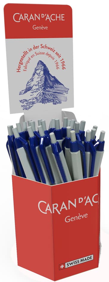 Caran D, Ache Druckkugelschreiber Eco, Blau, 30er Display