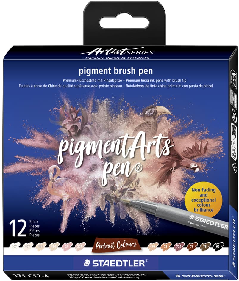 Staedtler Fasermaler Pigment Brush Pen , Portrait Colours,