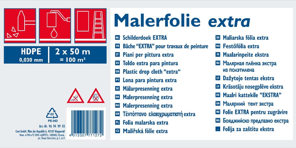 Westex Malerplane, Hdpe, 30 My, Transparent, 2 X 50 M