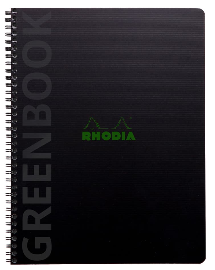 Rhodia Collegeblock Greenbook, Din A4+, Kariert, Schwarz