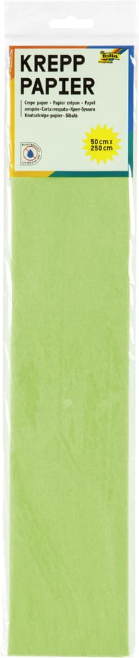 Folia Krepppapier-Lagen, (B)500 Mm X (L)2,5 M, Weißgrün