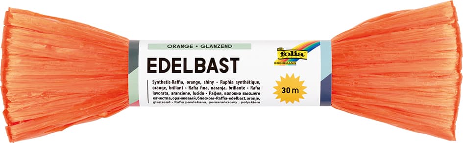 Folia Edelbast, 30 M Bündel, Orange