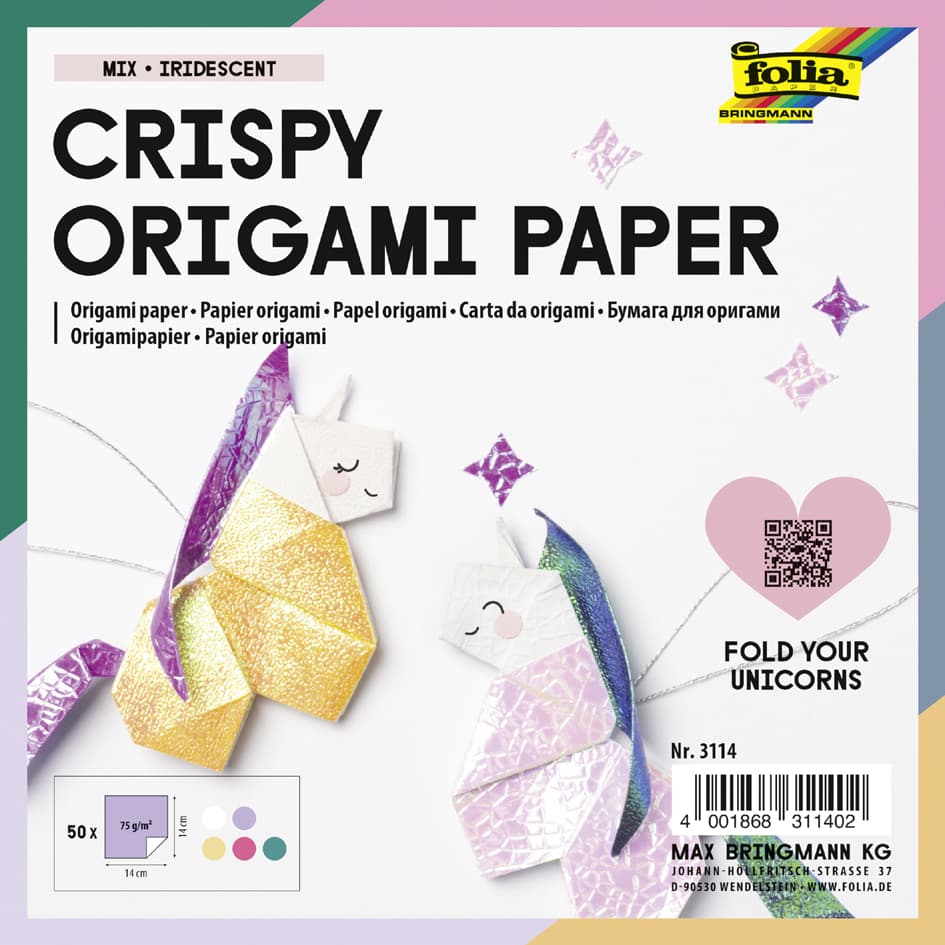 Folia Faltblätter Crispy Origami Paper Punkt & Kristall