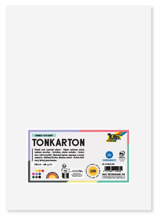 Folia Tonkarton, Din A4, 180 G/Qm, 10 Farben