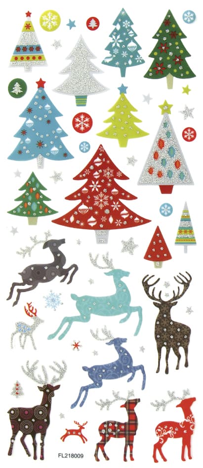 Folia Weihnachts-Glitzer-Sticker Christmas