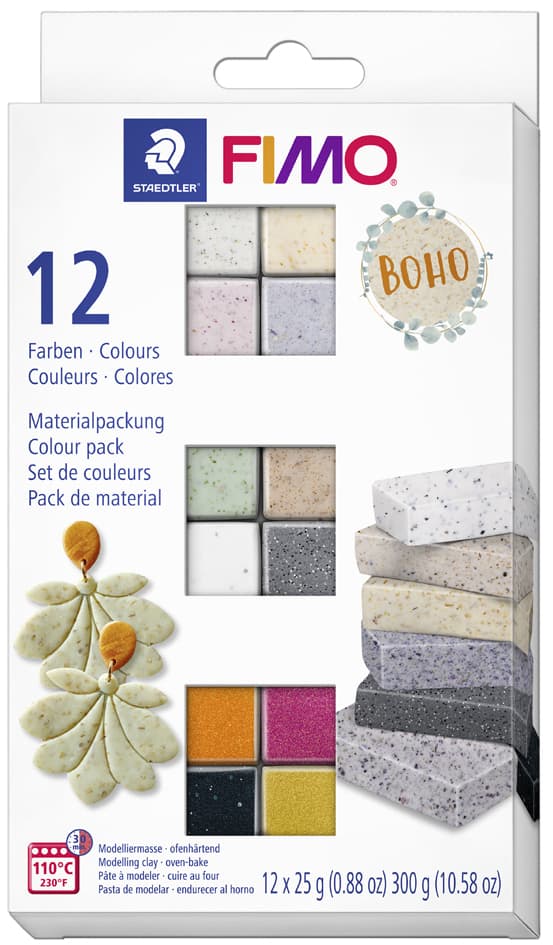 Fimo Effect Modelliermasse-Set , Boho Colours, , 12er Set