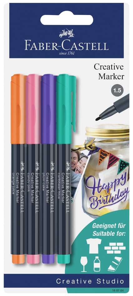 Faber-Castell Creative Marker, 4er Blister