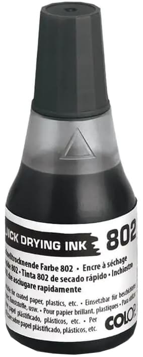 Colop Stempelfarbe 802, Schnelltrocknend, 25 Ml, Schwarz