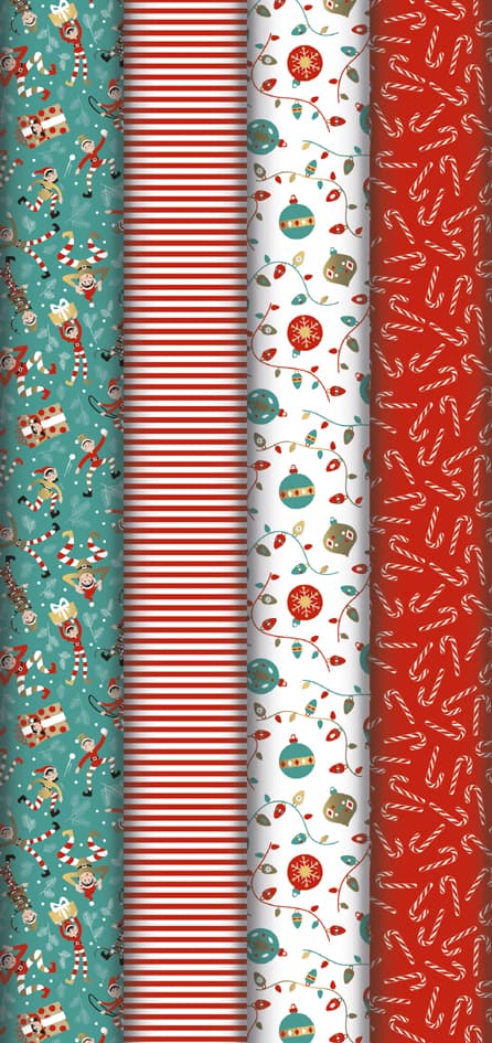 Clairefontaine Weihnachts-Geschenkpapier , Lutins,