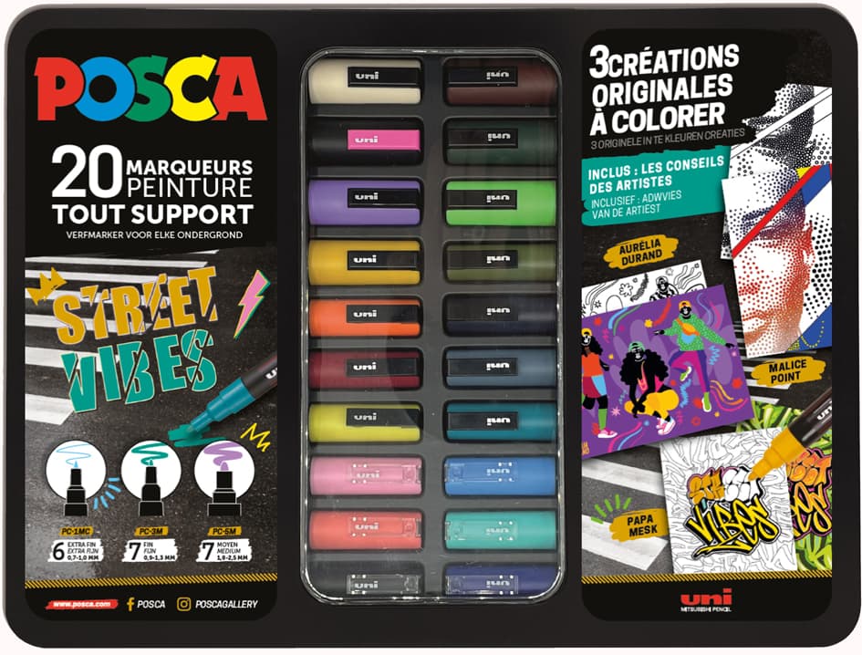 Posca Pigmentmarker , Street Vibes, , 20er Metallbox