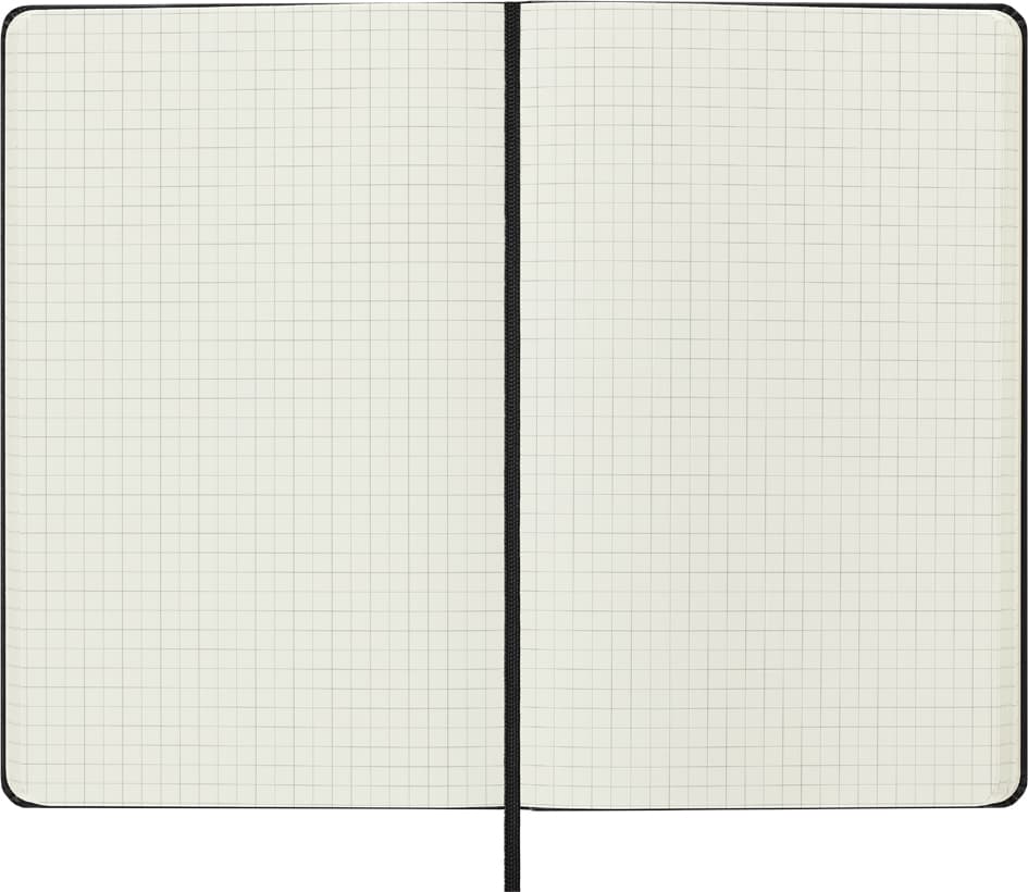 Moleskine Notizbuch, L/A5, Kariert, Hardcover, Schwarz
