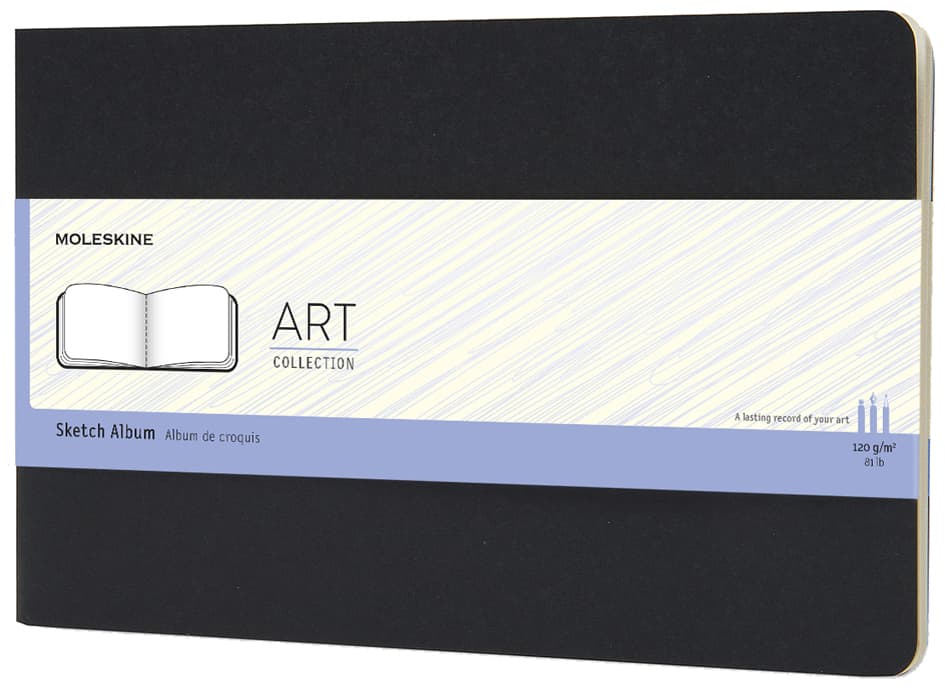 Moleskine Skizzenalbum, L/A5, 120g/Qm, Karton, Schwarz