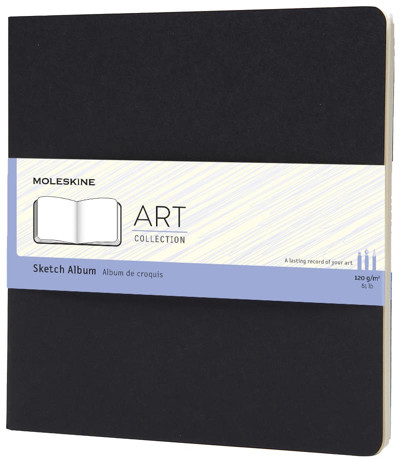 Moleskine Skizzenalbum, Quadratisch, 120g/Qm, Karton,Schwarz